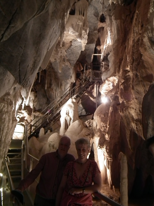 Sue and David in a cave