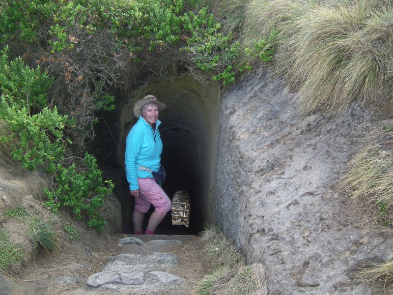 Sue at entrance to tunnel