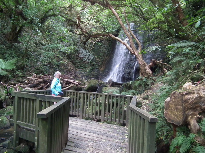 Sue at waterfall