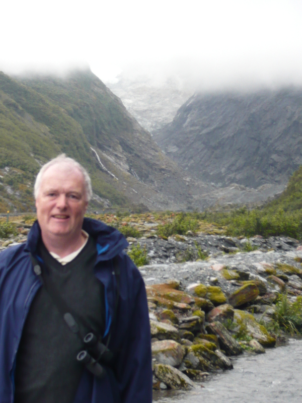 David in front of glacier