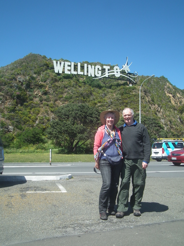 In front of Wellington sign