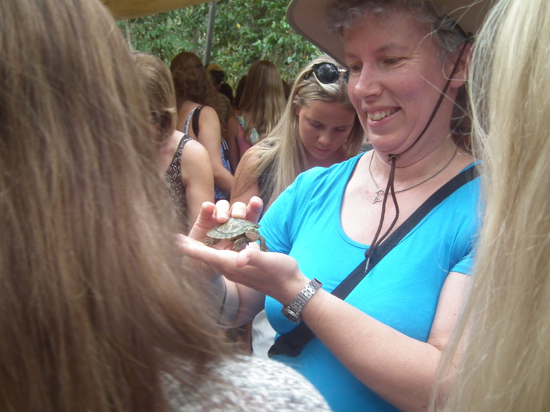 Sue with tiny turtle